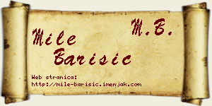 Mile Barišić vizit kartica